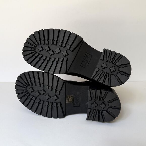 DKNY Patria Chelsea Boots Womens Size 7 Black Lug Sole Platform Block Heel Ankle - Picture 4 of 7